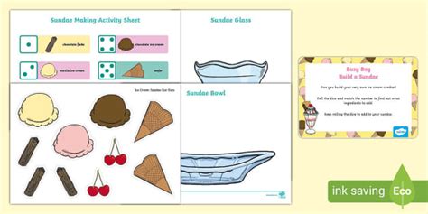 Build A Sundae Busy Bag Prompt Card And Resource Pack