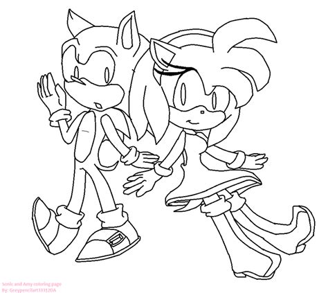 Sonic And Amy Coloring Page By Greypencilart33312 On Deviantart
