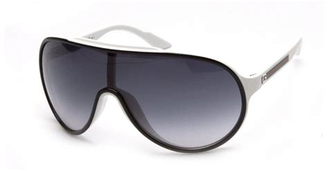 lyst gucci single lens sunglasses in white for men