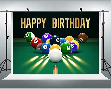 Hd 10x7ft Birthday Party Backdrop Billiard Pool Balls