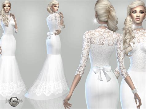 Does anyone have any links to wedding dress cc? jomsims' Atanis wedding dress1