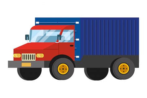 Ilustración De Dibujos Animados De Camiones Vector Premium