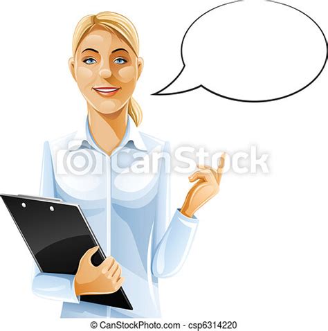 Beautiful Business Woman With Clipboard Vector Illustration Isolated On