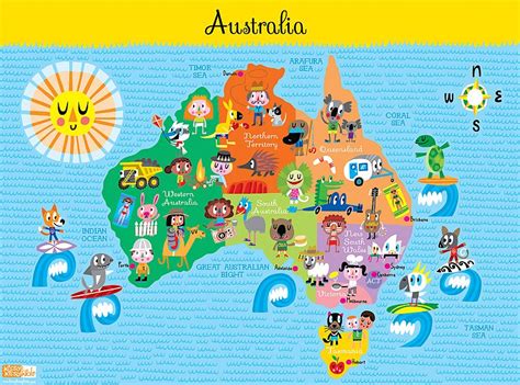 Australian Map For Kids Map Of Beacon