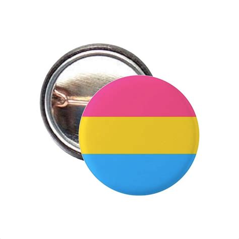 Pansexual Pan Pride Flag Pin Round Circle Button 1 Pin Etsy