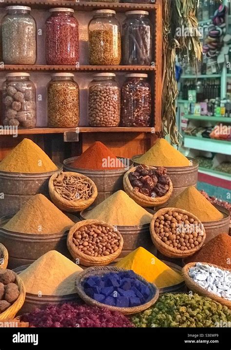 Marrakech Medina Spice Market Stock Photo Alamy