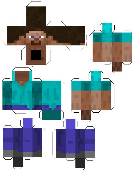 Minecraft Papercraft Printable Character Cut Out Of Steve