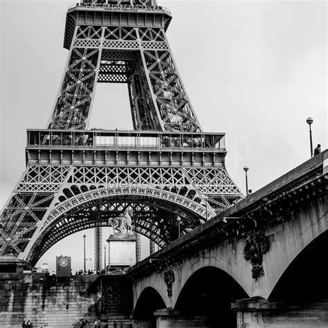 The Eiffel Tower Base Black And White Photography