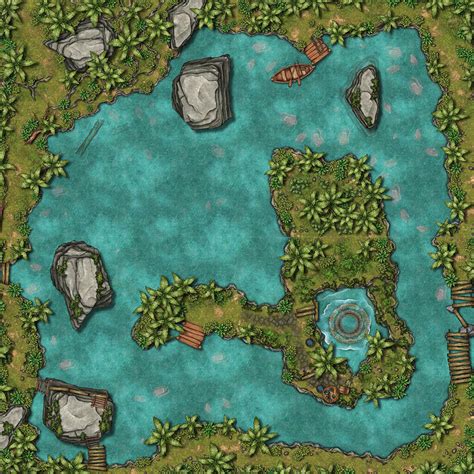 Jungle Temple 23x16 Print Vtt Battlemaps Battle Map J