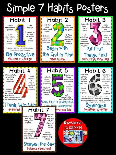 Simple 7 Habits Posters 7 Habits Posters Leader In Me Student