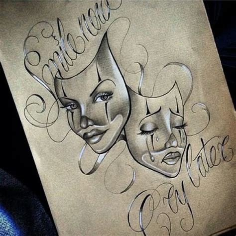 Chicano Two Face Chicano Smile Now Cry Later Tattoo Best Tattoo Ideas