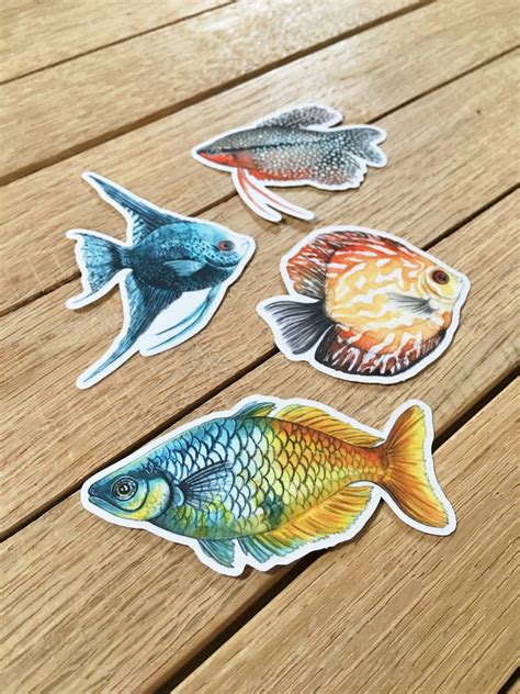 Tropical Fish Stickers Fish Vinyl Stickers Transparent Etsy
