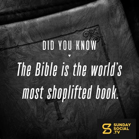 Did You Know The Bible Is The Worlds Most Shoplifted Book Sunday