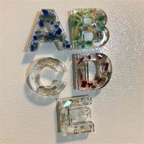 Deluxe Stained Glass In Resin Alphabet And Numbers 46 Piece Etsy