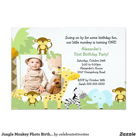 Découvrez de nombreux textes pour invitation anniversaire ! Invitation d'anniversaire de photo de singe de | Zazzle.fr ...
