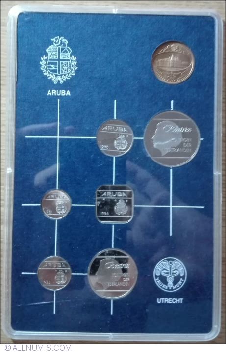 Mint Set Ms1 1986 Km 1 6 Dutch State 1986 2000 Aruba Coin