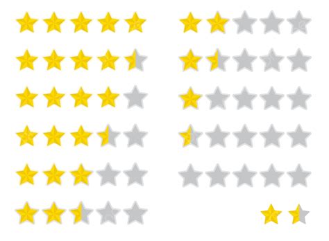 Five Star Rating Icon Set Illustration Graphic Web Vote Vector Graphic