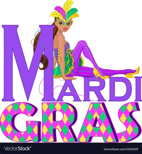 Mardi Gras Girl Design Royalty Free Vector Image