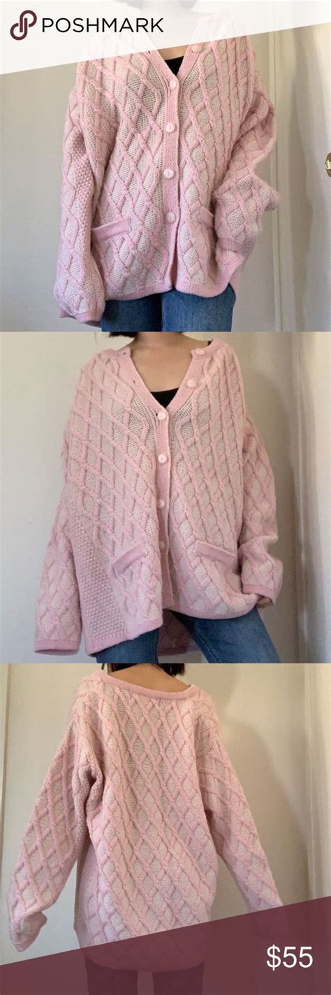 Pink Cream Oversized Chunky Cardigan Knit In 2020 Chunky Cardigan