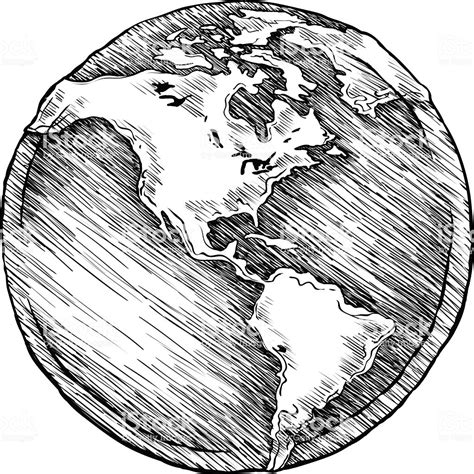 Line Drawing Of Globe At Explore Collection Of