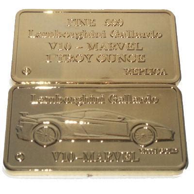 A troy ounce is 31.1034768 grams not the usual 28.3495 grams. buyfromus66 : 5X1 RARE LAMBORGHINI 24K Gold Plated Bar 1 OZ Copper
