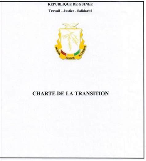 GuinÉe Conakry La Charte De La Transition DÉvoilÉe