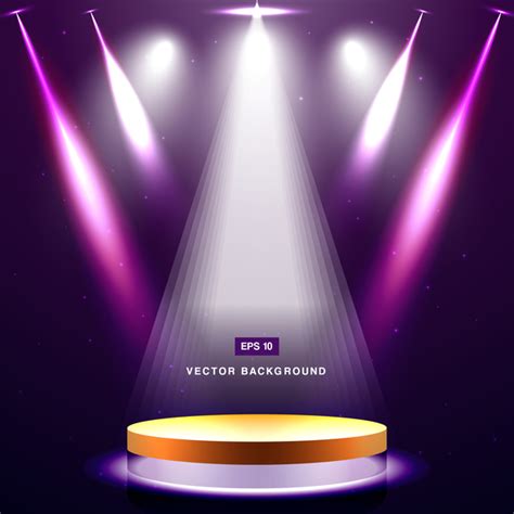 Purple Spotlight With Stage Background Vector 01 Free Download