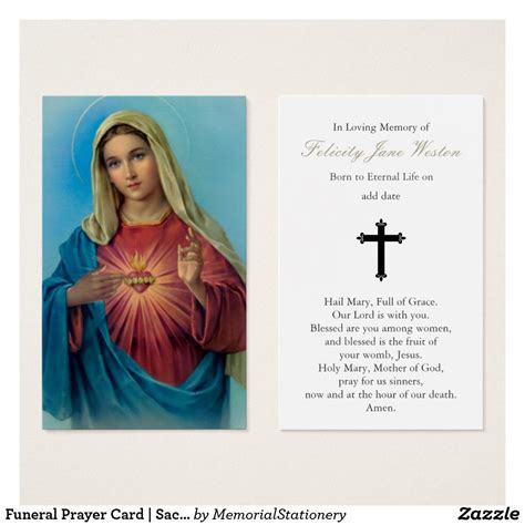 Prayer Cards Sacred Heart Mary 3 Au Prayer Cards