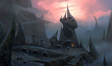 Artstation Alien Ruins Lee B Space Fantasy Fantasy World Fantasy