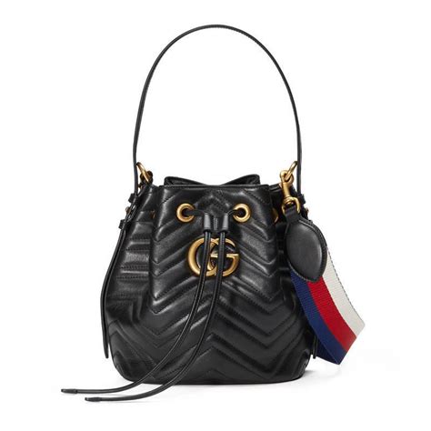 Gucci Gg Marmont Quilted Leather Bucket Bag In Black Lyst