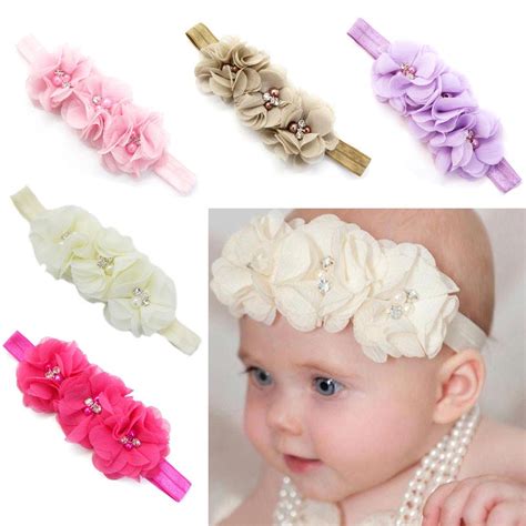 Buy Newborn Toddler Baby Girl Elastic Headband Chiffon Flower