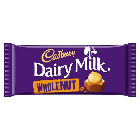 Cadbury Dairy Milk Whole Nut Chocolate Bar 120g Tesco Groceries