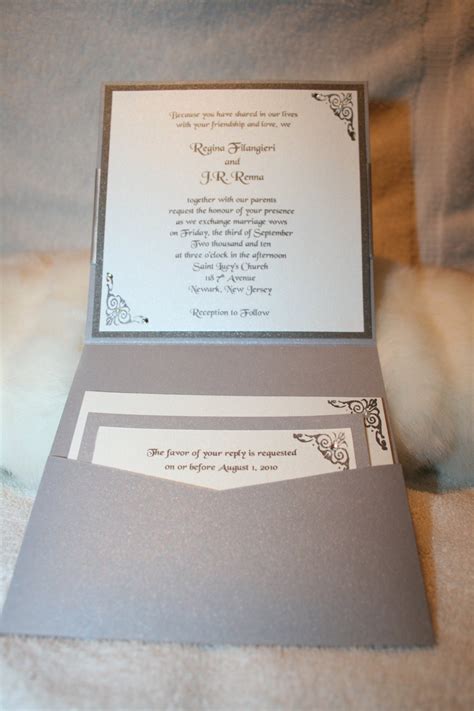 Wedding invitations with ribbon and rhinestones sample: Rhinestone Wedding Invitations