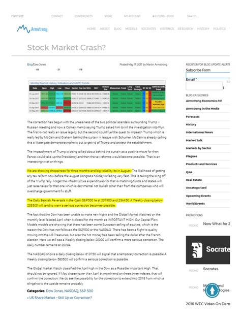Armstrong economics offers unique perspective intended to educate the general public and organizations on the underlying trends within the global economic and political environment. Stock Market Crash_ _ Armstrong Economics.pdf | S&P 500 ...