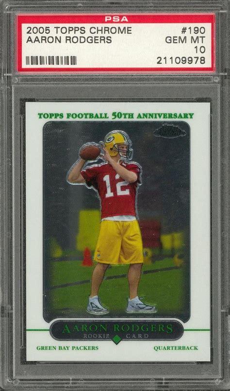 The green bay packers hosted the san diego chargers sunday, oct. Lot Detail - 2005 Topps Chrome #190 Aaron Rodgers Rookie Card - PSA GEM MT 10