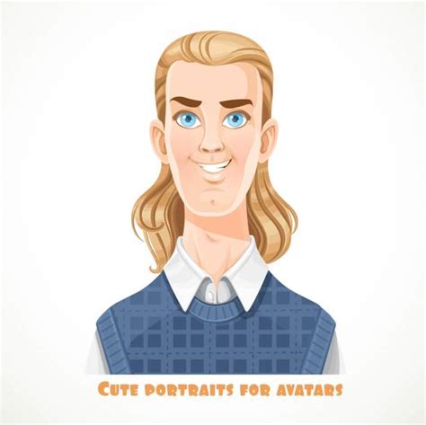 Cartoon Of A Blonde Hair Blue Eyed Guys Illustrations Royalty Free