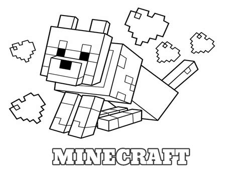 Minecraft Kolorowanka Do Druku Pies I Serca Rodzicielskieinspiracje Pl