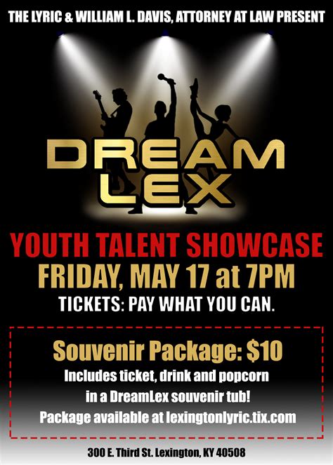 Ticket Sales Dreamlex Youth Talent Showcase Souvenir Package At Lyric
