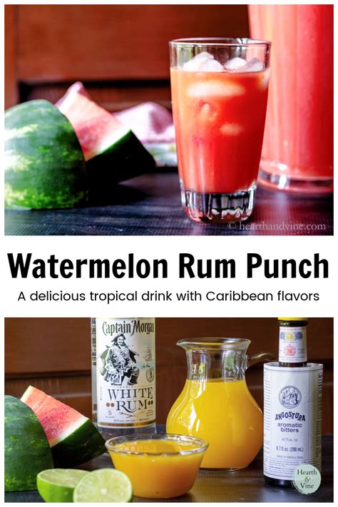 Watermelon Rum Punch Recipe Hearth And Vine