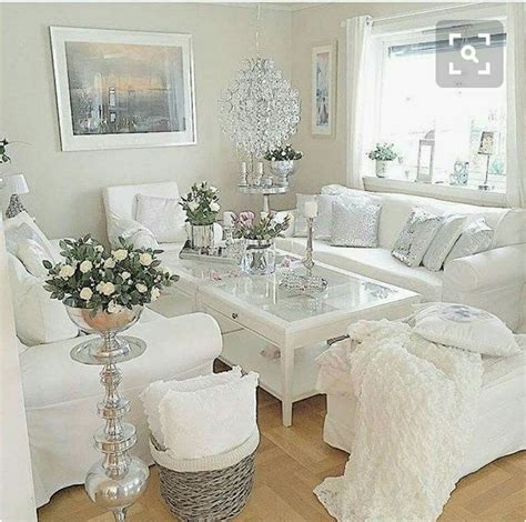 Pin By Gail Jackson On All White Shabby Chic Interior Romantic Living