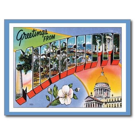 Vintage Mississippi Postcard Vintage Postcards Vintage