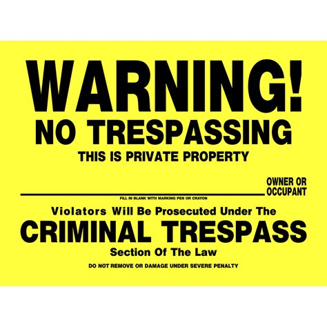 The Hillman Group 12 X 16 High Contrast No Trespassing Sign