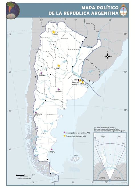 Mapa Político De Argentina Con Investigadores Y Grupos Que Trabajan Con