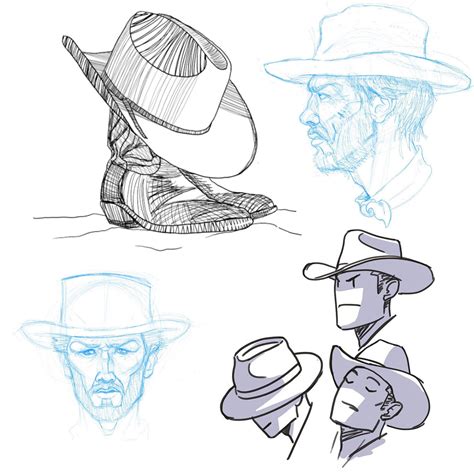 Cowboy Hat Drawing Reference And Sketches For Artists