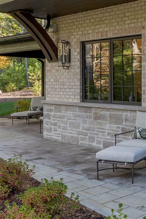 Backyard Modern Country Dream Home Natural Stone Veneer Outdoor Patio