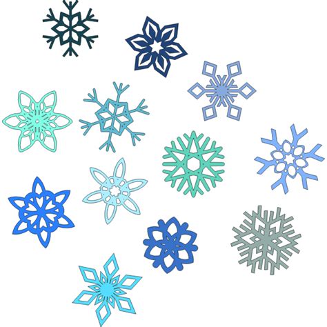 Vector Illustration Of Selection Of Snowflakes Free Svg