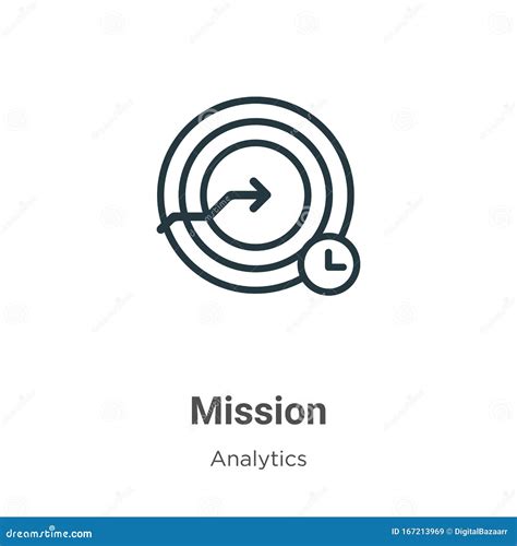 Mission Outline Vector Icon Thin Line Black Mission Icon Flat Vector