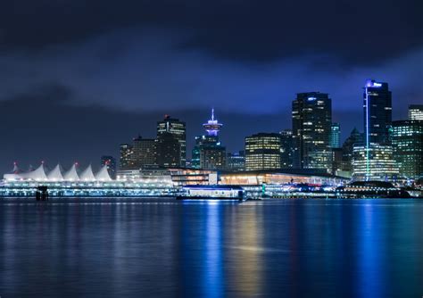 Vancouver Skyline Vancouver Night Photography Canada Photography