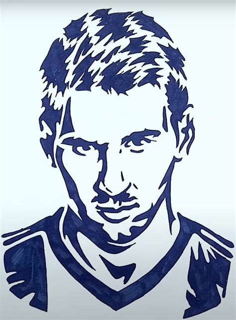 Lionel Messi Face Line Art Free Vector Vectors File