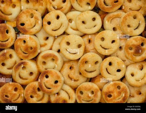 Cooked Mashed Potato Smiles Baked Smiley Face Potatoes Stock Photo